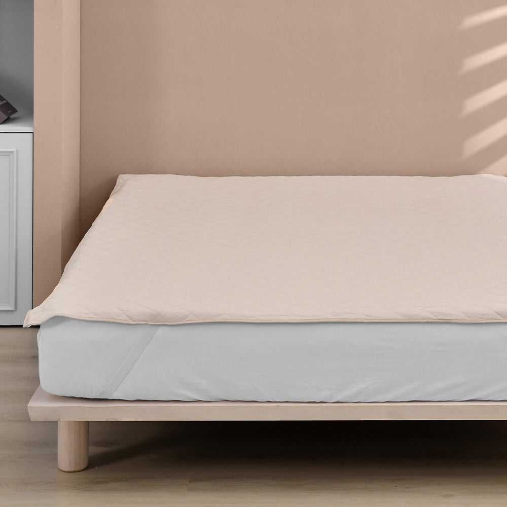 TopCool Solid Color Cooling Mattress Protector - Almond Orange