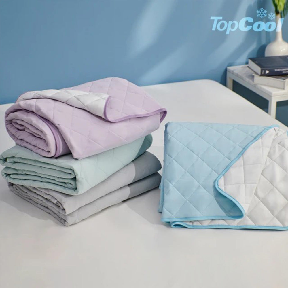 TopCool Solid Color Cooling Mattress Protector - River Blue