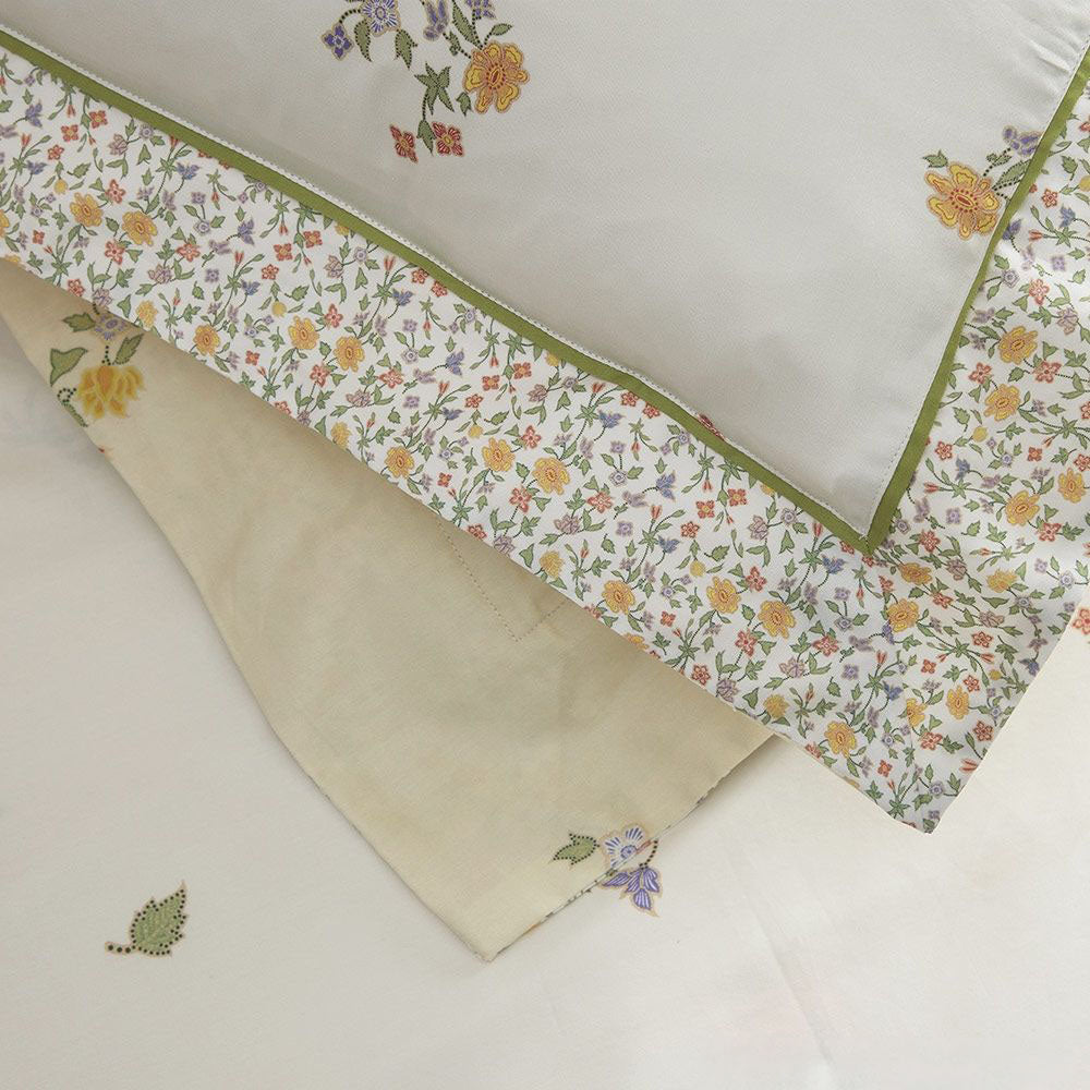 100% Cotton High Count Long-Staple Duvet Cover Sheet Set -Queen/Super King- Autumn Sweetness
