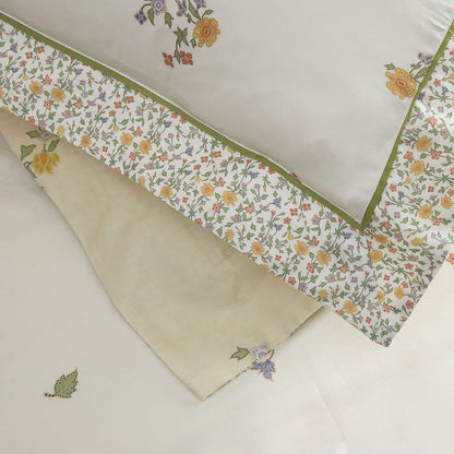 100% Cotton High Count Long-Staple Duvet Cover Sheet Set -Queen/Super King- Autumn Sweetness