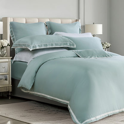100% 80s Tencel™ Lyocell Duvet Cover + Bedding Sheet + Pillow Cases Set -  Leaf Green