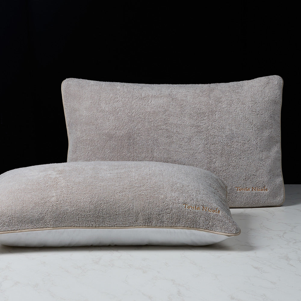 100% Cotton Soft Pillow Towel Cases - Golden Brown