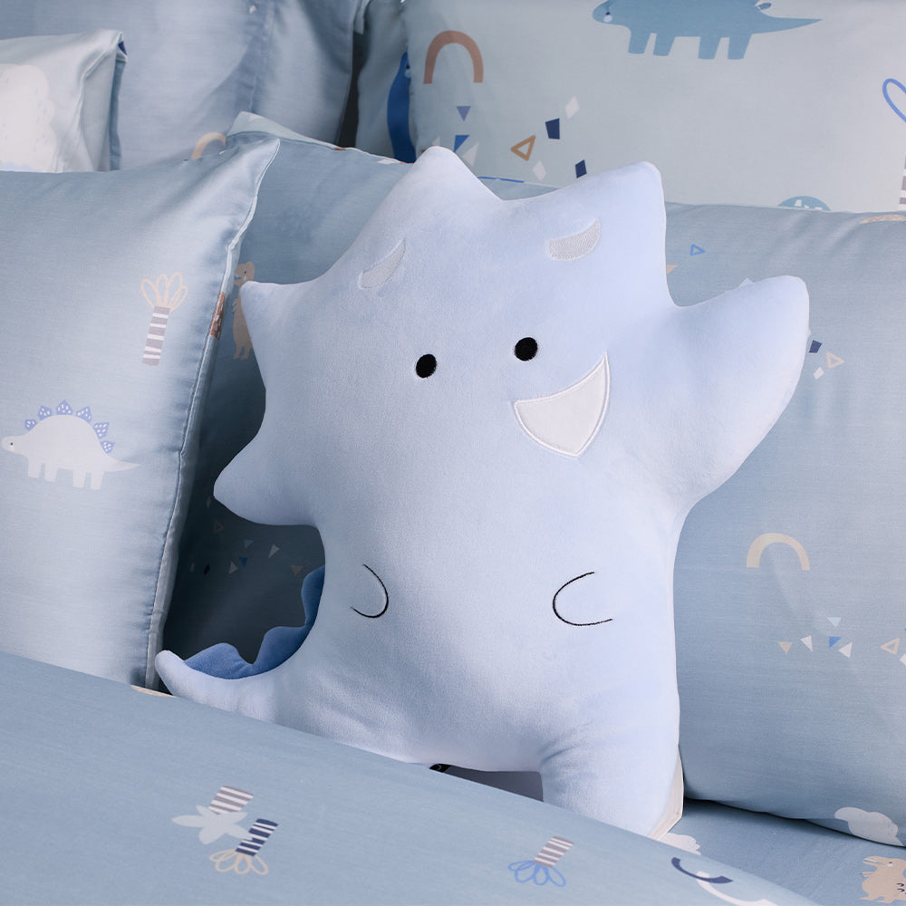 2-in-1 Foldable Flannel Pillow Blanket - Dino Knight