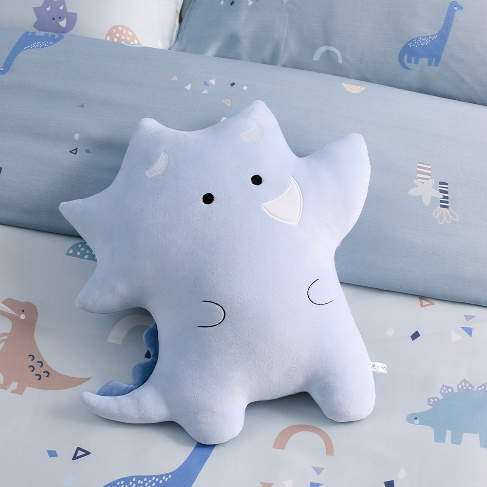 2-in-1 Foldable Flannel Pillow Blanket - Dino Knight