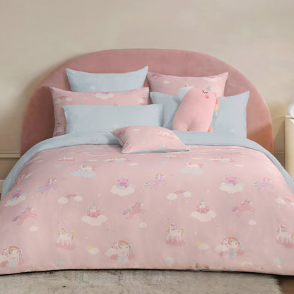 100% 60s Tencel™ Lyocell Printed Duvet Cover + Bedding Sheet + Pillow Cases Set - Rainbow Castle