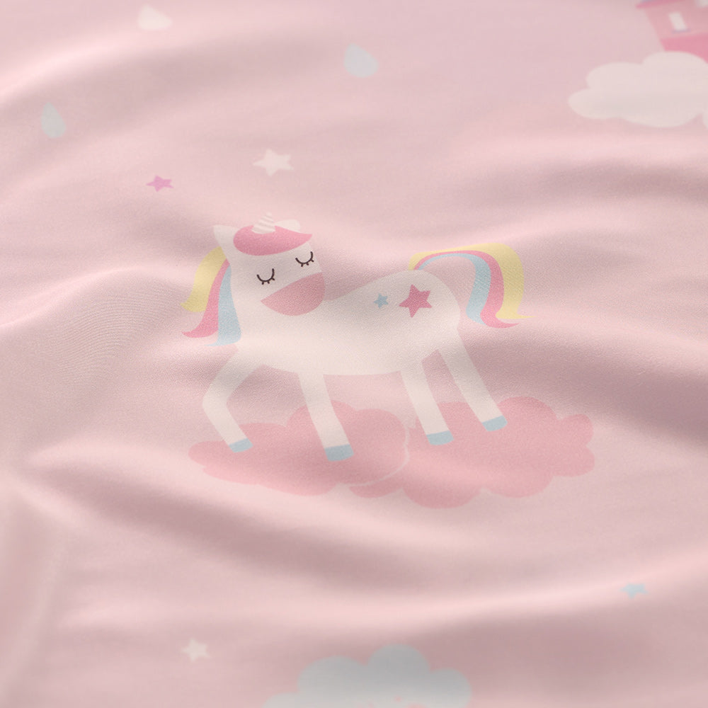 100% 60s Tencel™ Lyocell Printed Duvet Cover + Bedding Sheet + Pillow Cases Set - Rainbow Castle