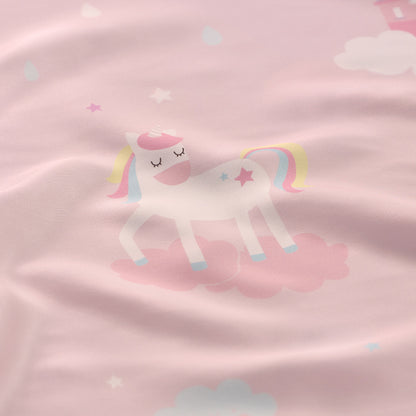 100% 60s Tencel™ Lyocell Printed Duvet Cover + Bedding Sheet + Pillow Cases Set - Rainbow Castle