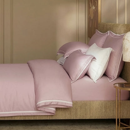 100% 80s Tencel™ Lyocell Duvet Cover + Bedding Sheet + Pillow Cases Set -  Lotus Red