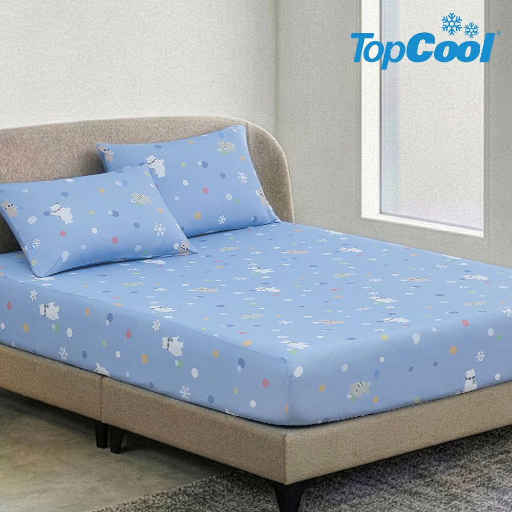TopCool 2026 S/S Instant Cooling Bedding Sheet + Pillow Cases Set - Q-Snowball