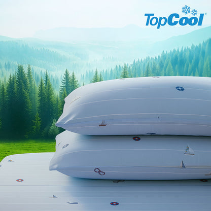 TopCool 2026 S/S Instant Cooling Bedding Sheet + Pillow Cases Set -  Whale Voyage