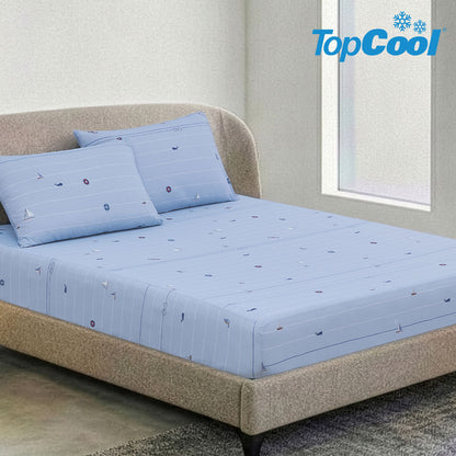 TopCool 2026 S/S Instant Cooling Bedding Sheet + Pillow Cases Set -  Whale Voyage