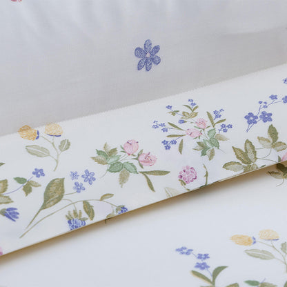 100% 80s Tencel™ Lyocell Printed Duvet Cover + Bedding Sheet + Pillow Cases Set -  Romantic Floral