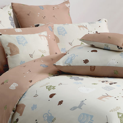 100% 60s Tencel™ Lyocell Printed Duvet Cover + Bedding Sheet + Pillow Cases Set - Autumn Companion
