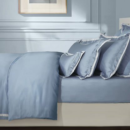 100% 80s Tencel™ Lyocell Duvet Cover + Bedding Sheet + Pillow Cases Set -  Chill Blue