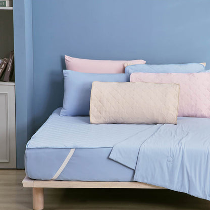 TopCool Solid Color Bedding Sheet + Pillow Cases Set - River Blue