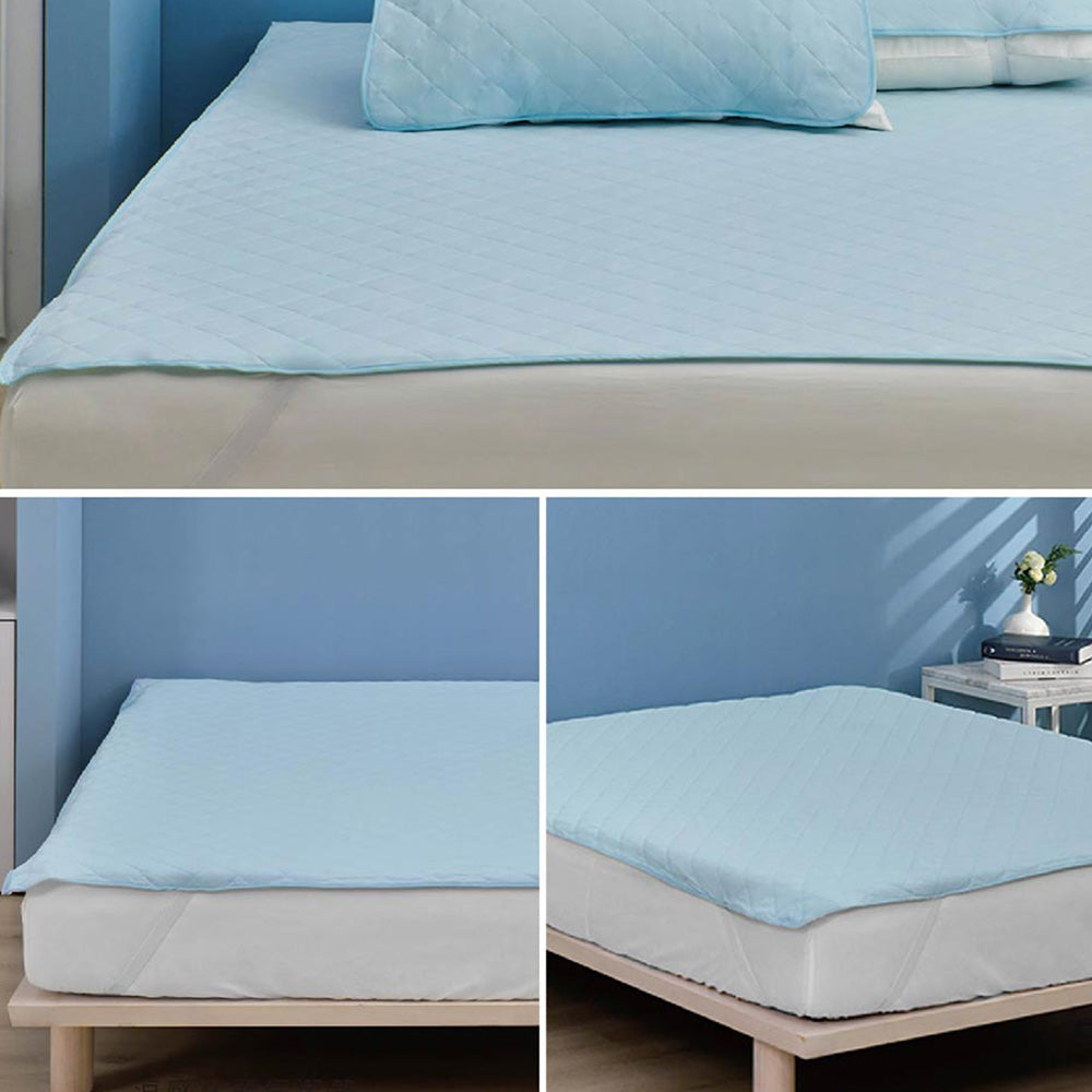 TopCool Solid Color Cooling Mattress Protector - River Blue