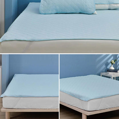 TopCool Solid Color Cooling Mattress Protector - River Blue
