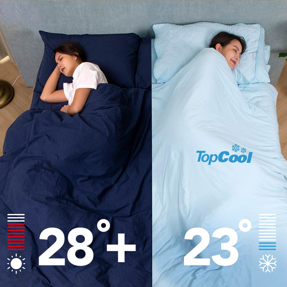 TopCool Solid Color Cooling Mattress Protector - River Blue