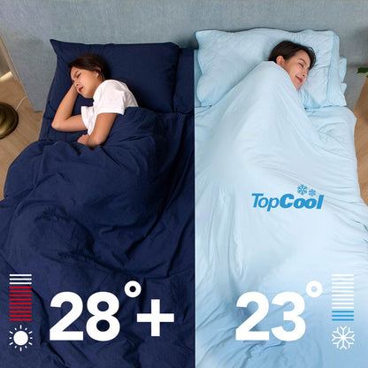 TopCool Solid Color Cooling Mattress Protector - River Blue