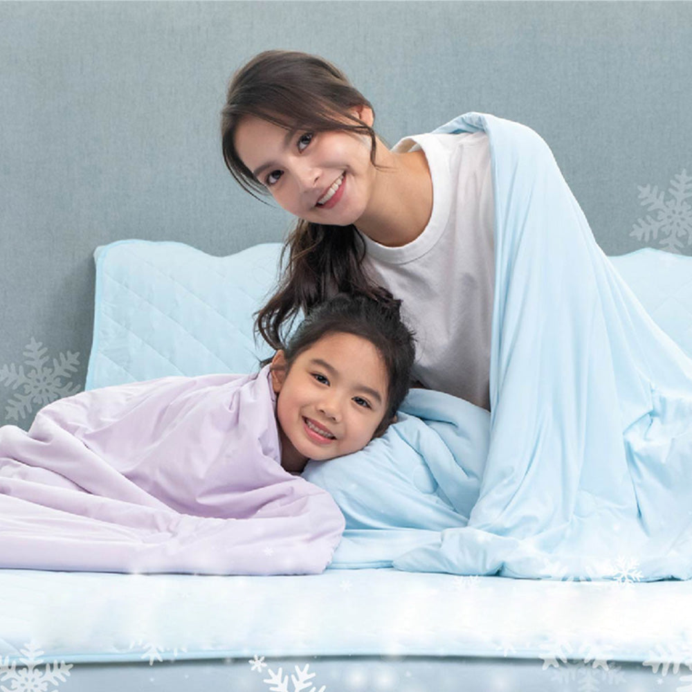 TopCool Solid Color Cooling Mattress Protector - River Blue