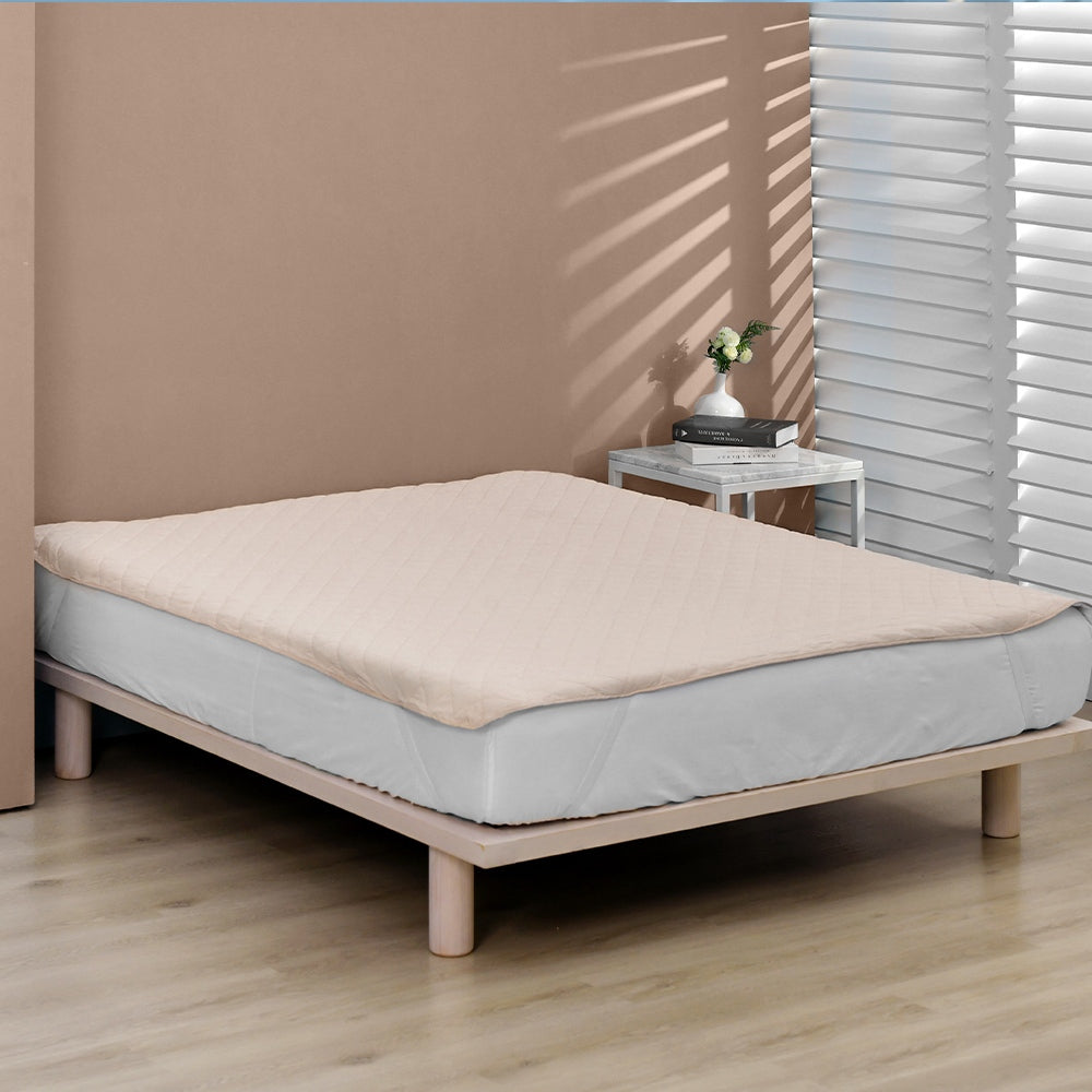 TopCool Solid Color Cooling Mattress Protector - Almond Orange