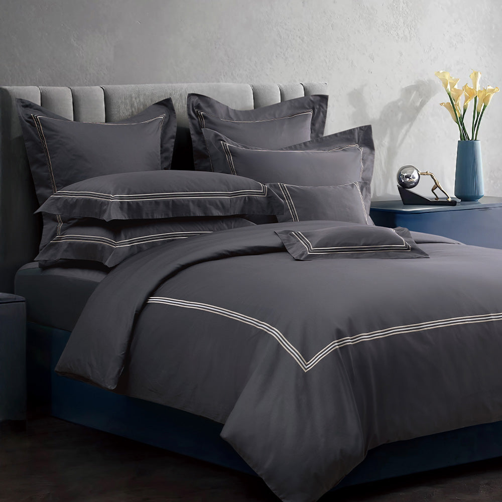 Charisma 500TC 100% Egyptian Cotton Embroidered Duvet Cover Sheet Set-King/Super King-Wilderness