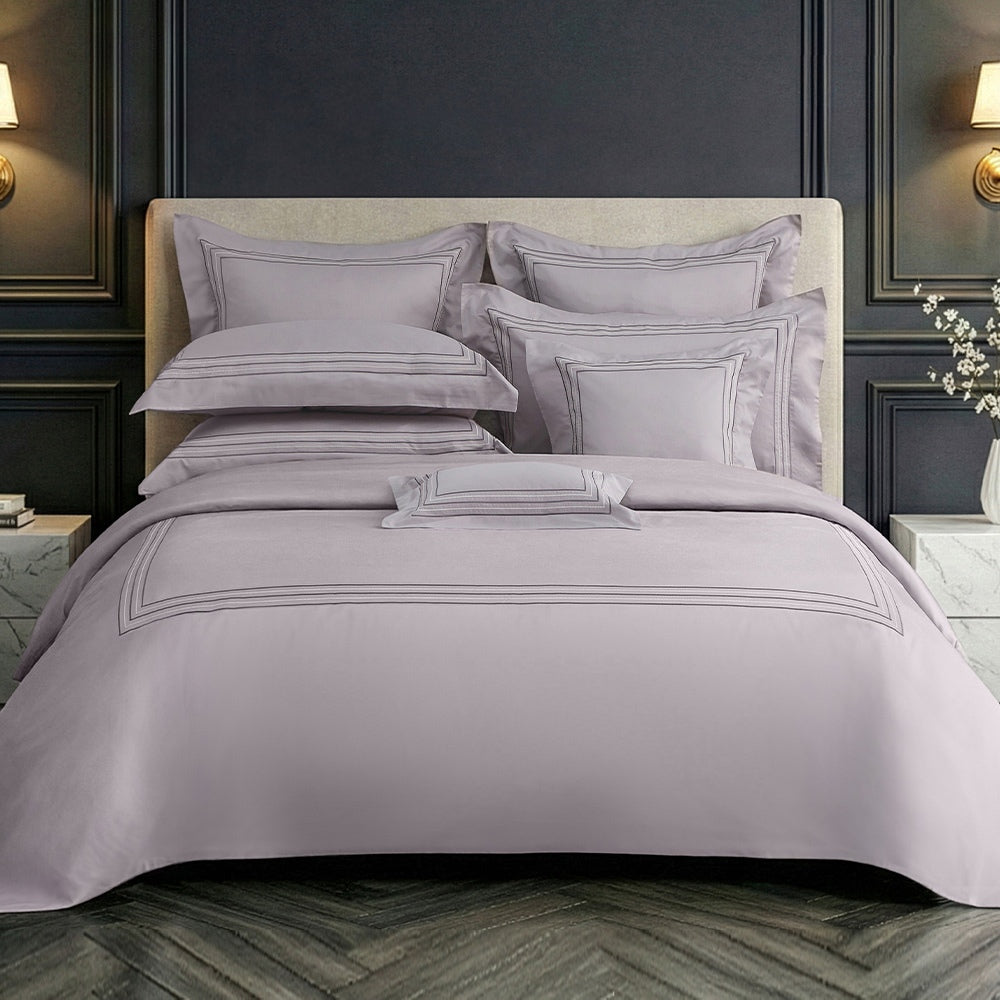 Charisma 500TC 100% Egyptian Cotton Embroidered Duvet Cover Sheet Set-King/Super King-Serene Evening Glow