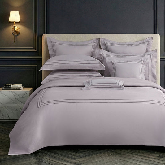 Charisma 500TC 100% Egyptian Cotton Embroidered Duvet Cover Sheet Set-King/Super King-Serene Evening Glow