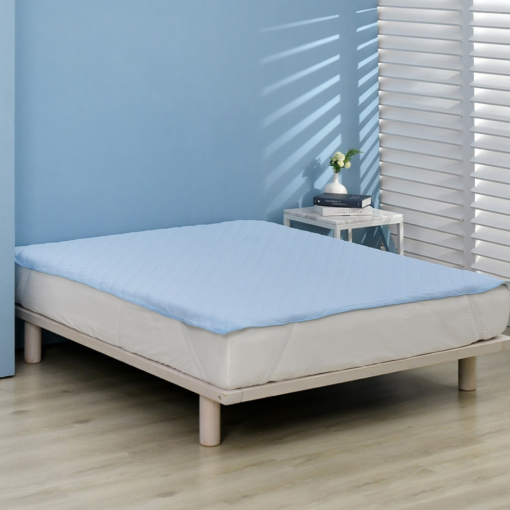 TopCool Solid Color Cooling Mattress Protector - River Blue