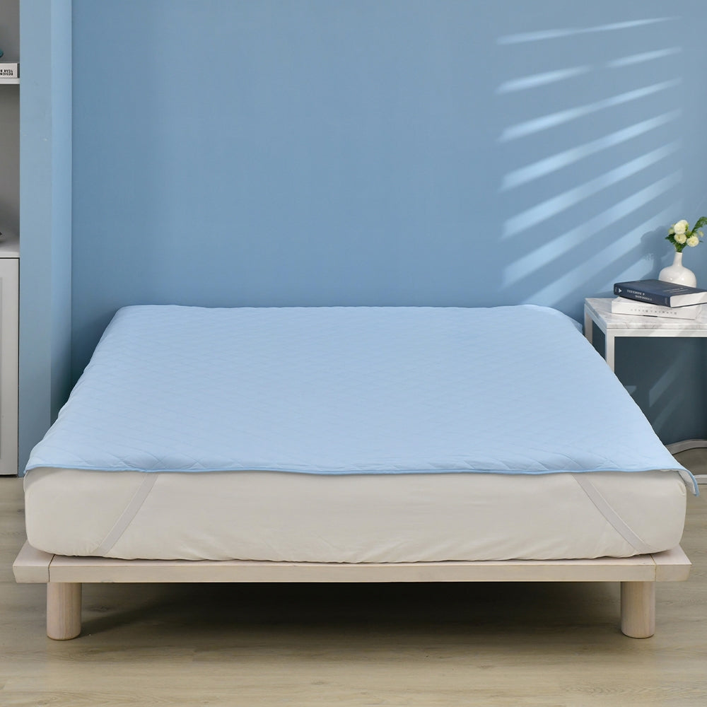 TopCool Solid Color Cooling Mattress Protector - River Blue