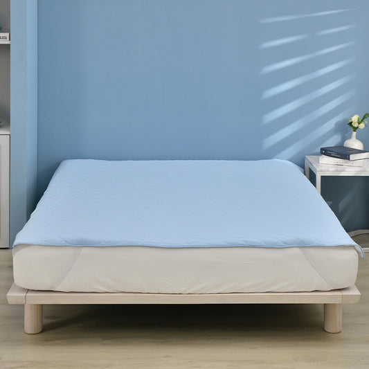 TopCool Solid Color Cooling Mattress Protector - River Blue